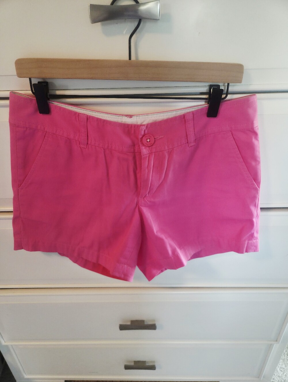 Callahan Hot Pink Mid-Rise Cotton Bermuda Shorts
